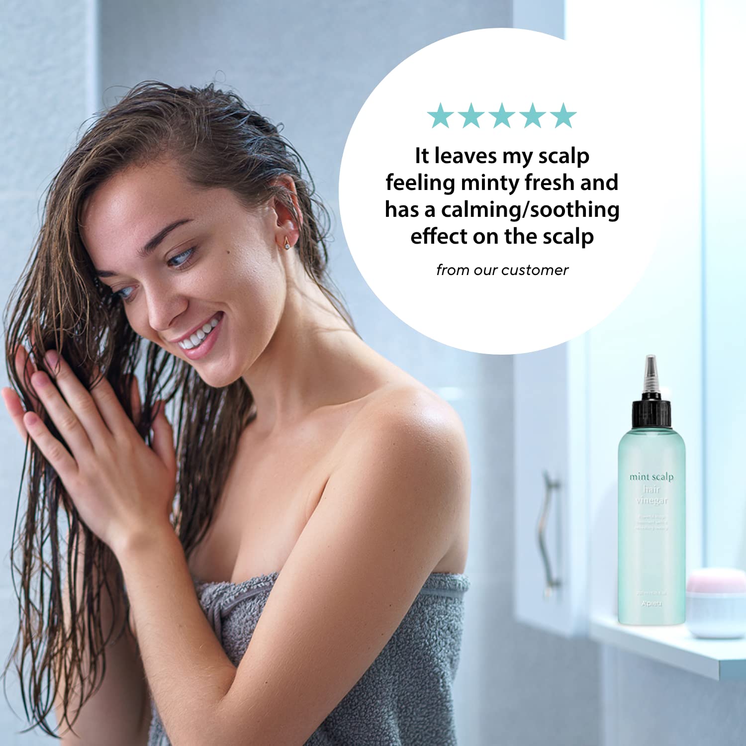 Apieu Mint Hair Vinegar Rince Advanced Scalp Treatment for Oil Control [200ml]